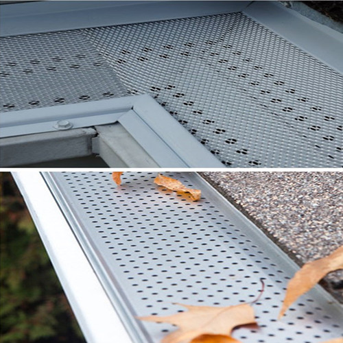 Plastic and metal leaf guard